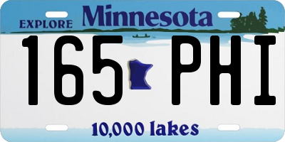 MN license plate 165PHI