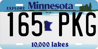 MN license plate 165PKG