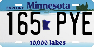 MN license plate 165PYE