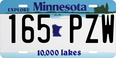 MN license plate 165PZW