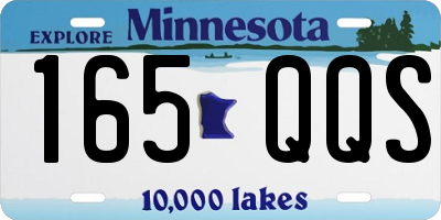 MN license plate 165QQS