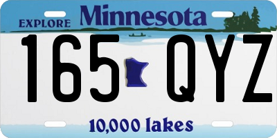 MN license plate 165QYZ