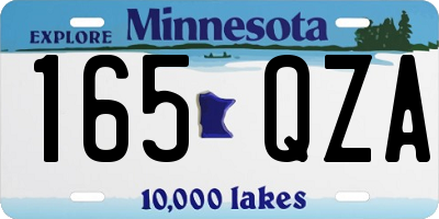 MN license plate 165QZA