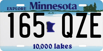 MN license plate 165QZE