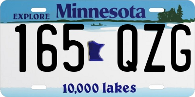 MN license plate 165QZG