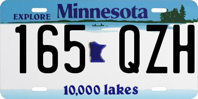 MN license plate 165QZH