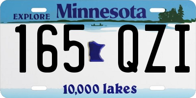 MN license plate 165QZI