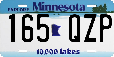 MN license plate 165QZP
