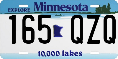 MN license plate 165QZQ