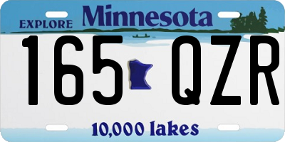 MN license plate 165QZR