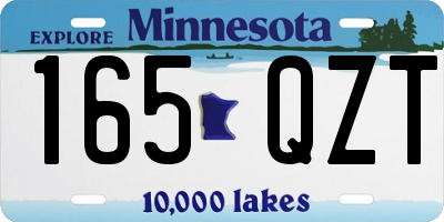 MN license plate 165QZT
