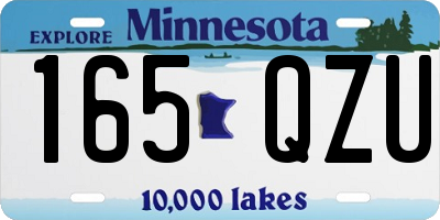 MN license plate 165QZU