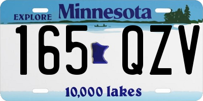 MN license plate 165QZV