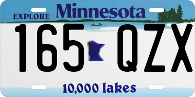 MN license plate 165QZX