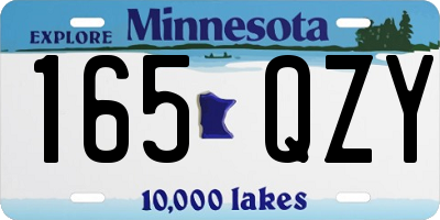 MN license plate 165QZY