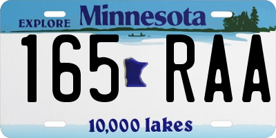 MN license plate 165RAA