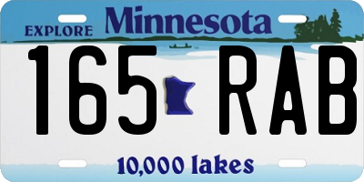 MN license plate 165RAB