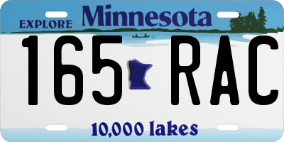 MN license plate 165RAC