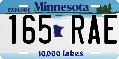 MN license plate 165RAE