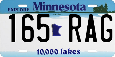MN license plate 165RAG