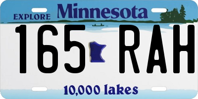 MN license plate 165RAH