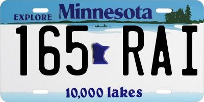 MN license plate 165RAI