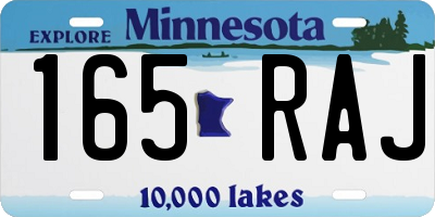 MN license plate 165RAJ