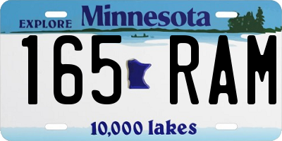 MN license plate 165RAM