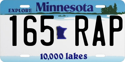 MN license plate 165RAP