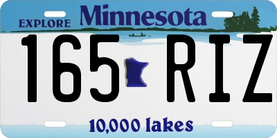 MN license plate 165RIZ