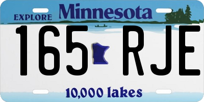 MN license plate 165RJE