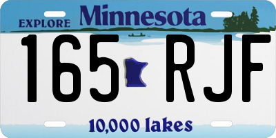MN license plate 165RJF