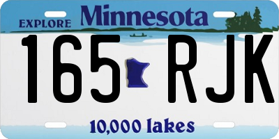 MN license plate 165RJK