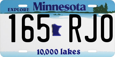 MN license plate 165RJO