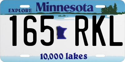 MN license plate 165RKL