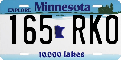 MN license plate 165RKO