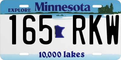 MN license plate 165RKW