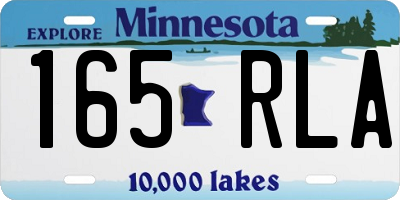 MN license plate 165RLA