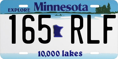 MN license plate 165RLF