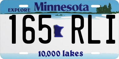 MN license plate 165RLI