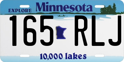 MN license plate 165RLJ