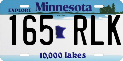 MN license plate 165RLK
