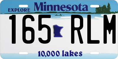 MN license plate 165RLM