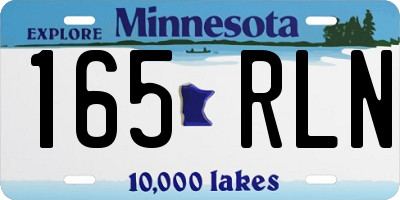 MN license plate 165RLN