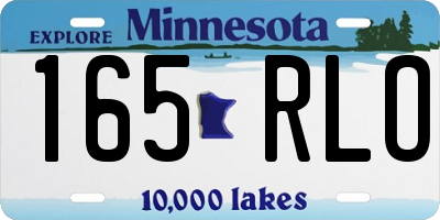 MN license plate 165RLO