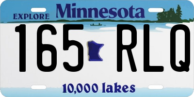 MN license plate 165RLQ
