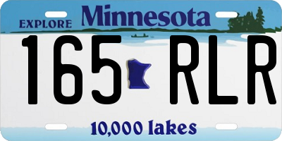MN license plate 165RLR