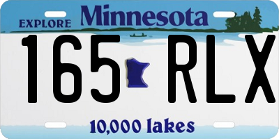 MN license plate 165RLX