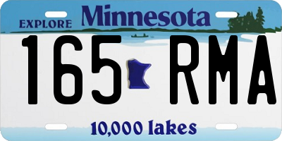 MN license plate 165RMA