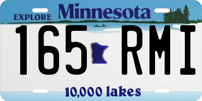 MN license plate 165RMI